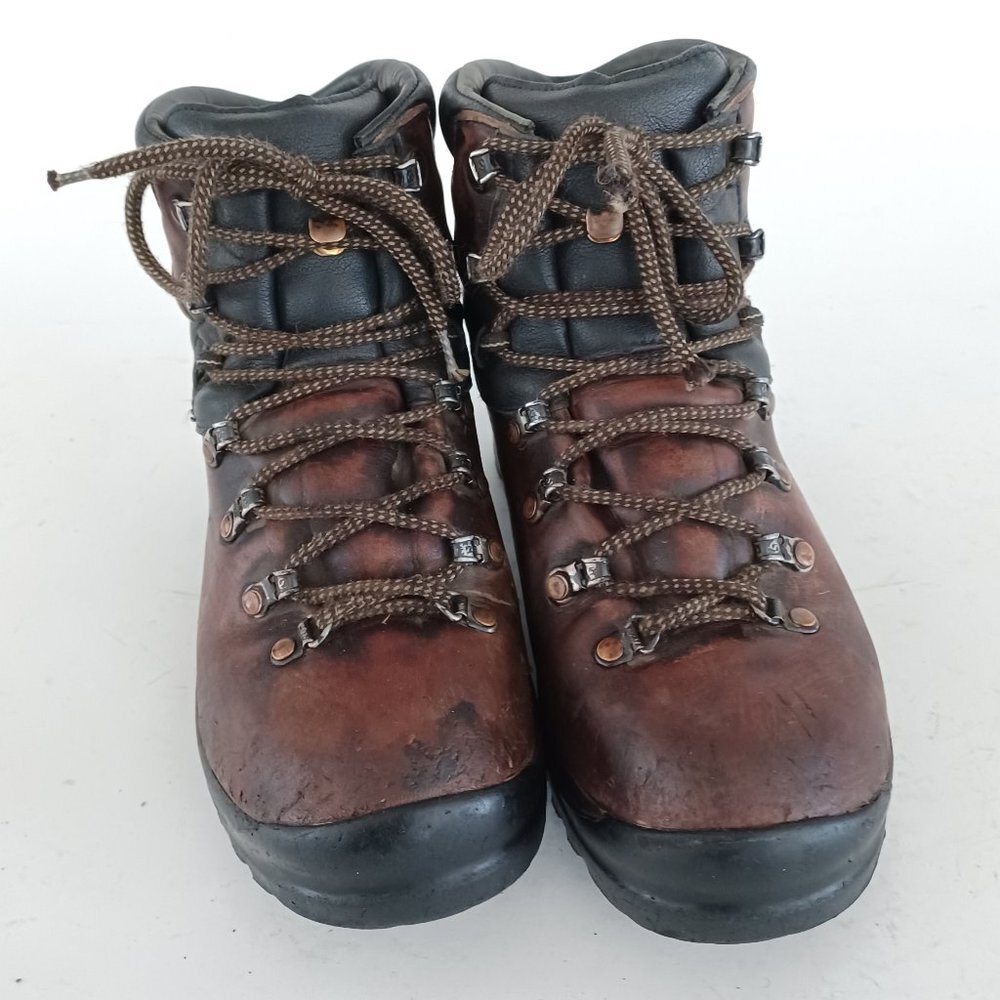 🌄 Vintage Scarpa Italian Made Stiff Leather Hiking Boots Size 39.5 🌄 - Picture 3 of 15